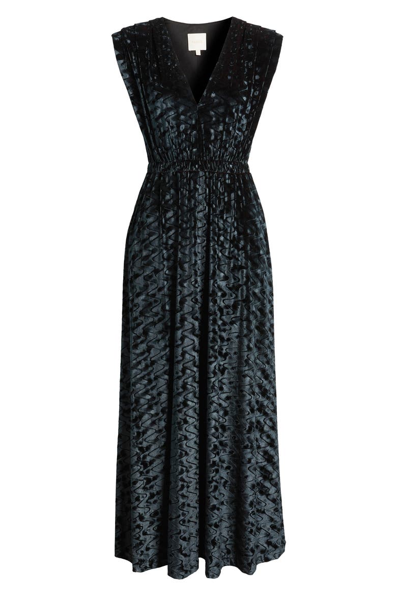 The Marley Texture Velvet Maxi Dress, Alternate, color, RICH BLACK