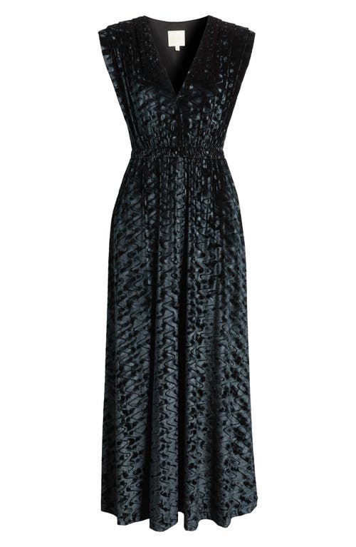 Parker The Marley Texture Velvet Maxi Dress In Black
