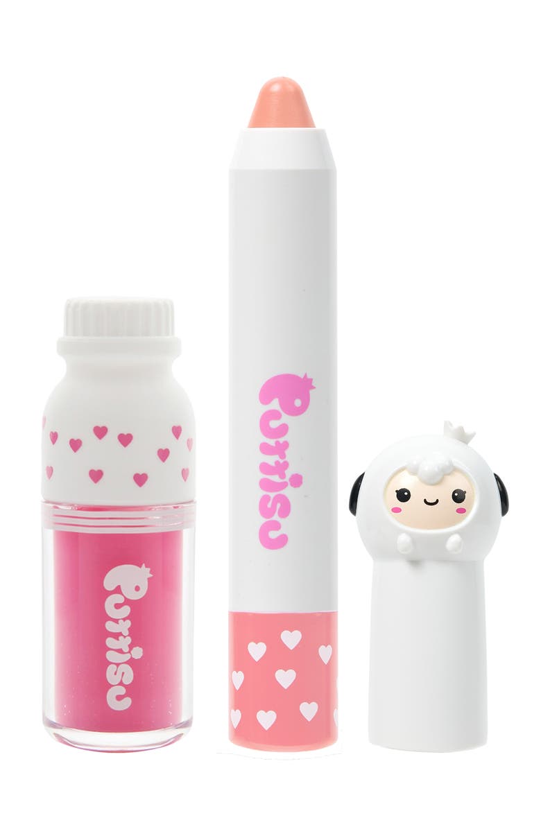 Puttisu Butter Lip Crayon & Juicy Lip Gloss Set, Main, color, Pink