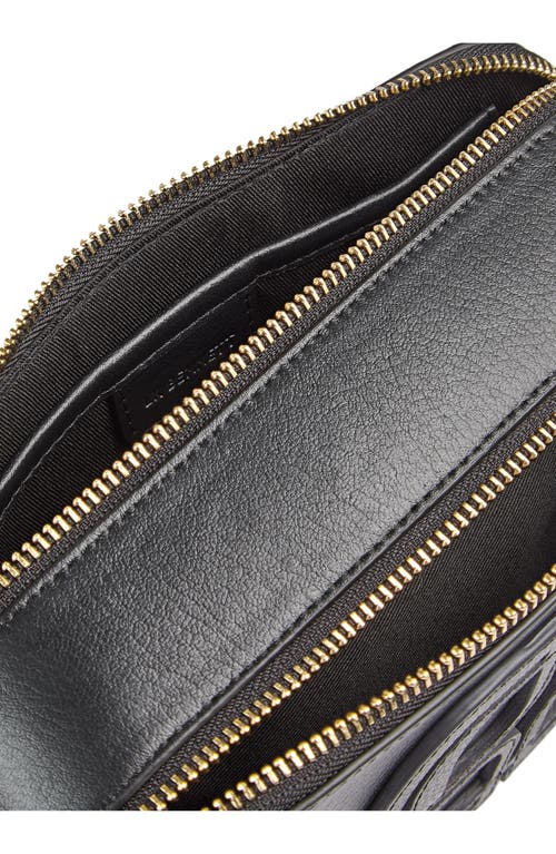 Lk Bennett Perry Logo Leather Camera Bag In Black