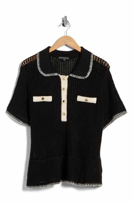 Adrianna Papell Open Stitch Polo