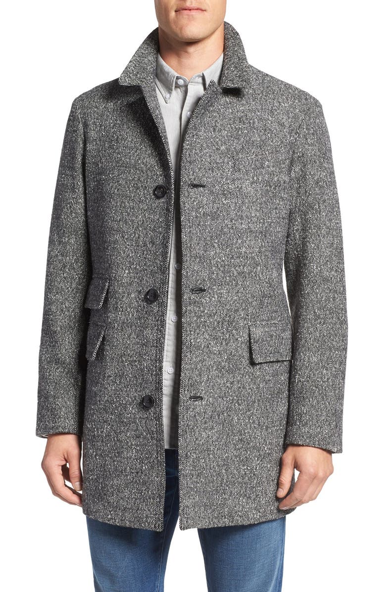 Billy Reid 'Astor' Three-Button Tweed Overcoat, Main, color, 