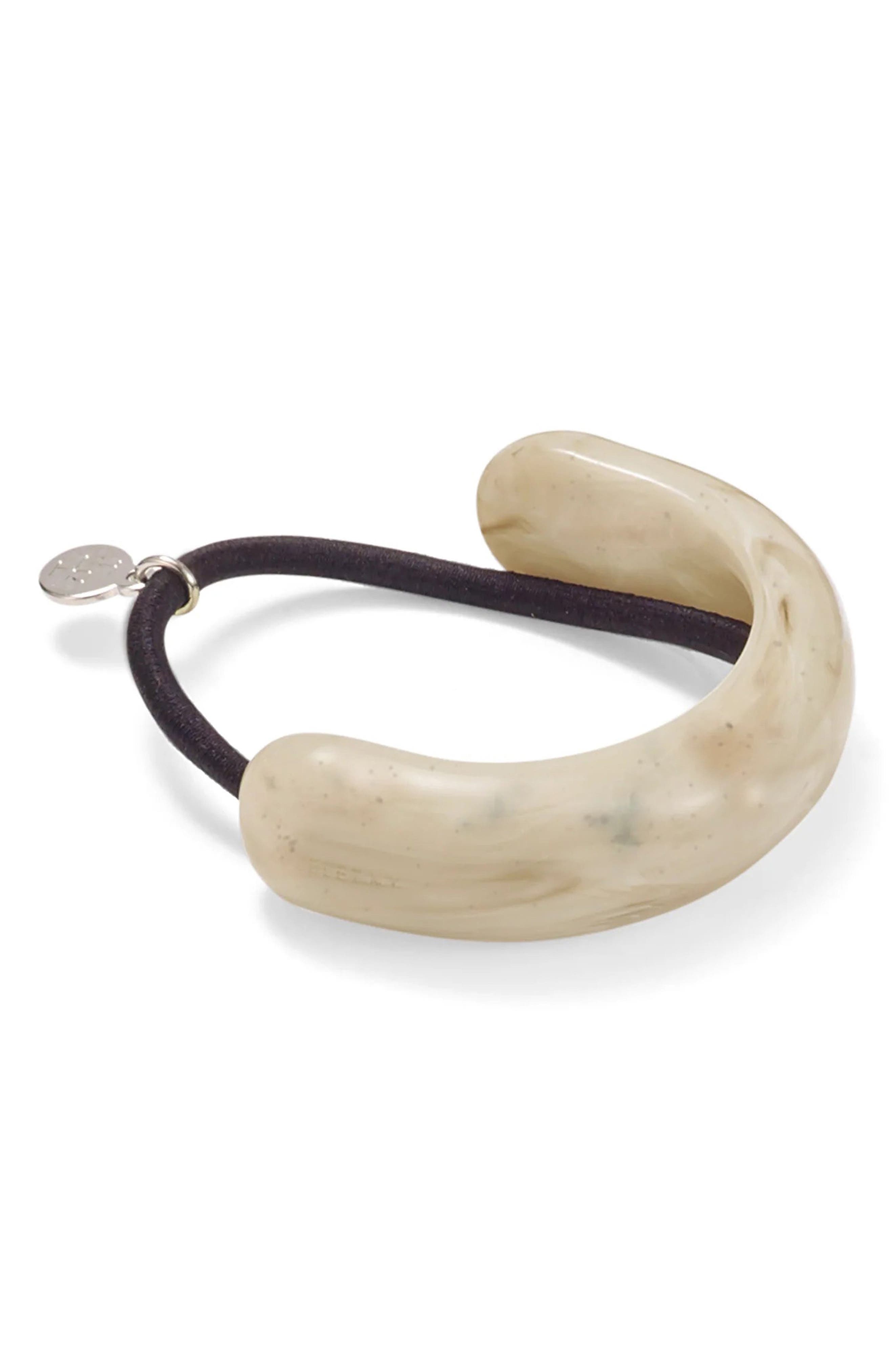 LELET NY Marbled Arch Ponytail Holder in Cafe Au Lait 
