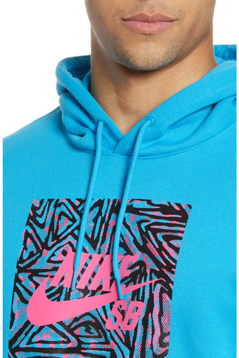 Triangle Graphic Hoodie, Alternate, color, LASER BLUE/ WATERMELON