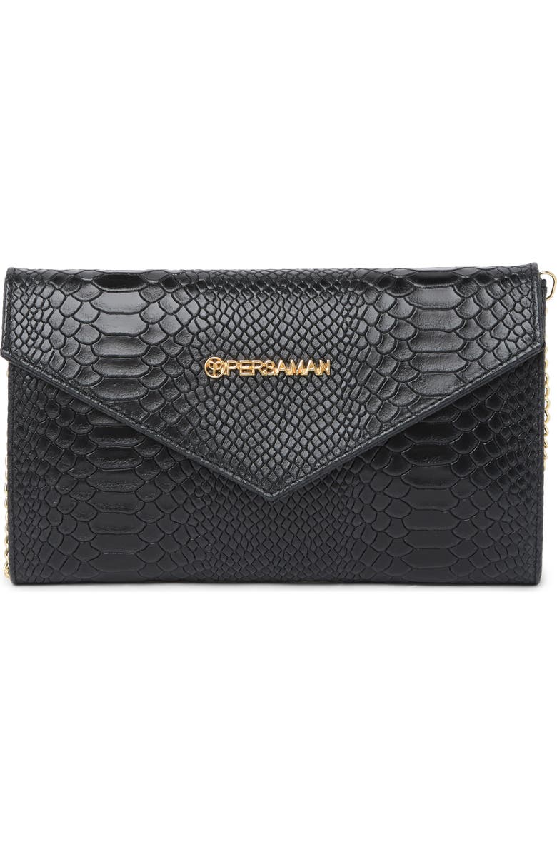 Persaman New York Lea 62 Snakeskin Leaather Clutch, Main, color,