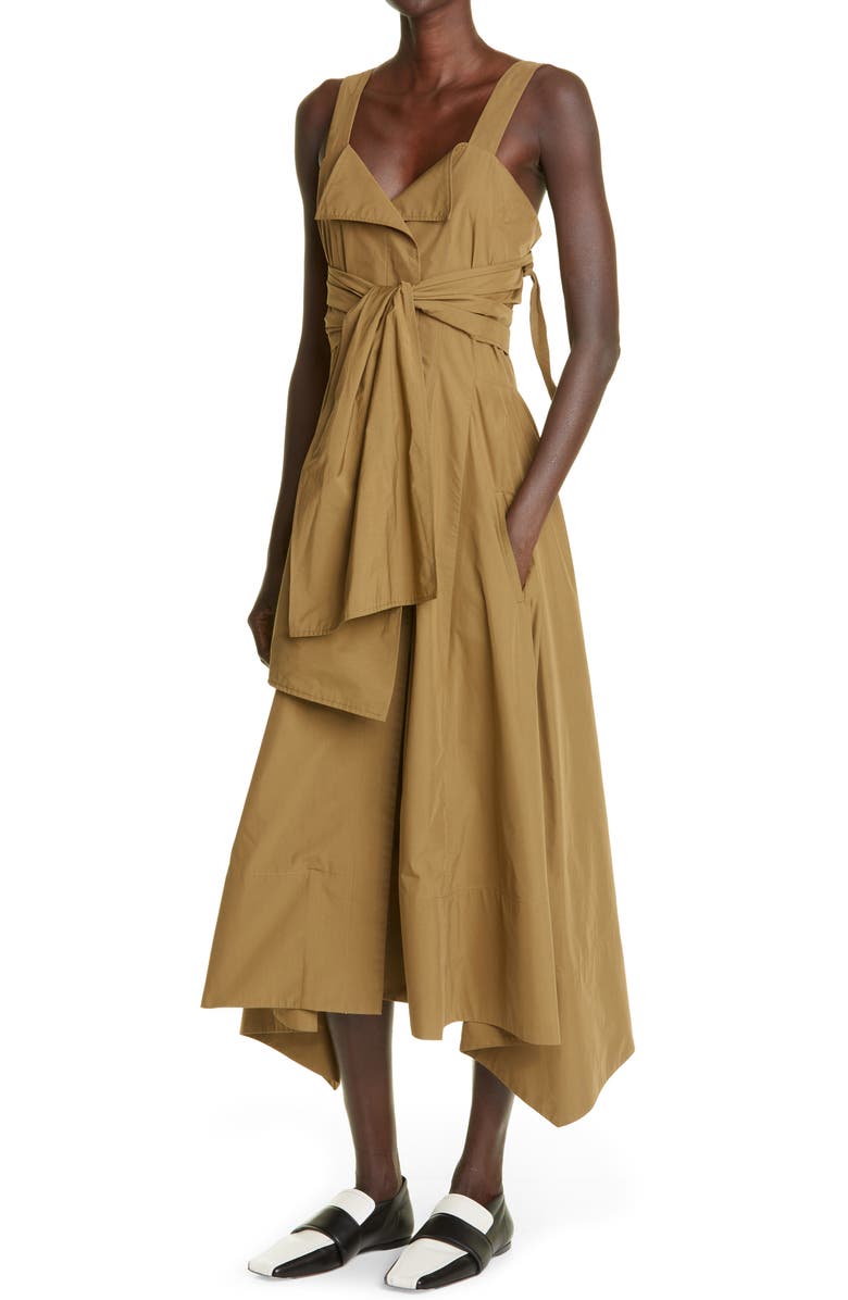 Proenza Schouler Asymmetric Poplin Sundress, Alternate, color,