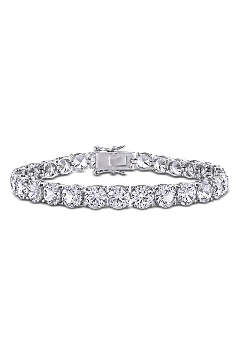 Julianna B. Lab-Created White Sapphire Tennis Bracelet, Main, color, Sterling Silver