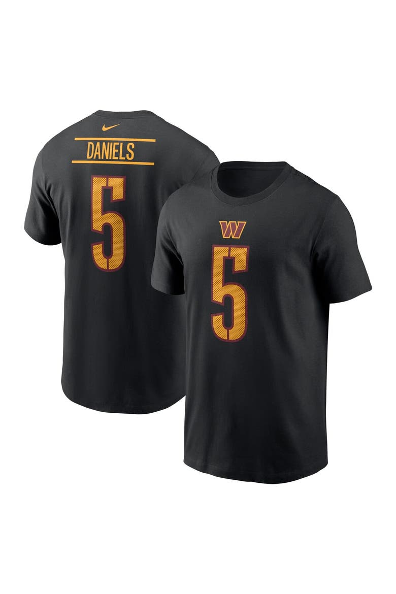 Men's Nike Jayden Daniels Black Washington Commanders Player Name & Number T-Shirt, Main, color, Black