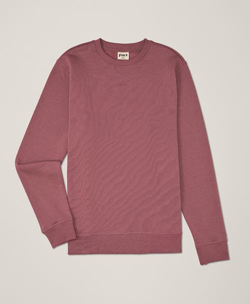 Pact Organic Cotton Cloud Brushed Fleece Crew Sweatshirt In Mauve