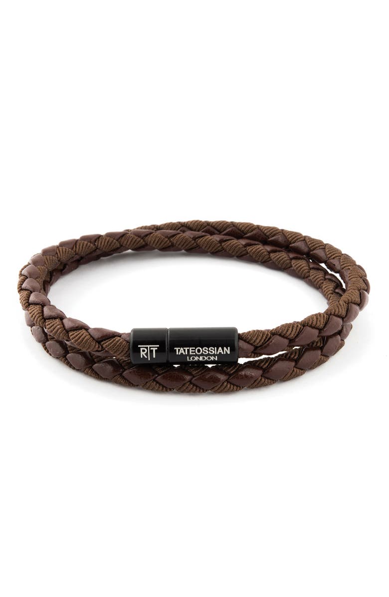Tateossian Men's Double Wrap Bracelet, Main, color, Brown