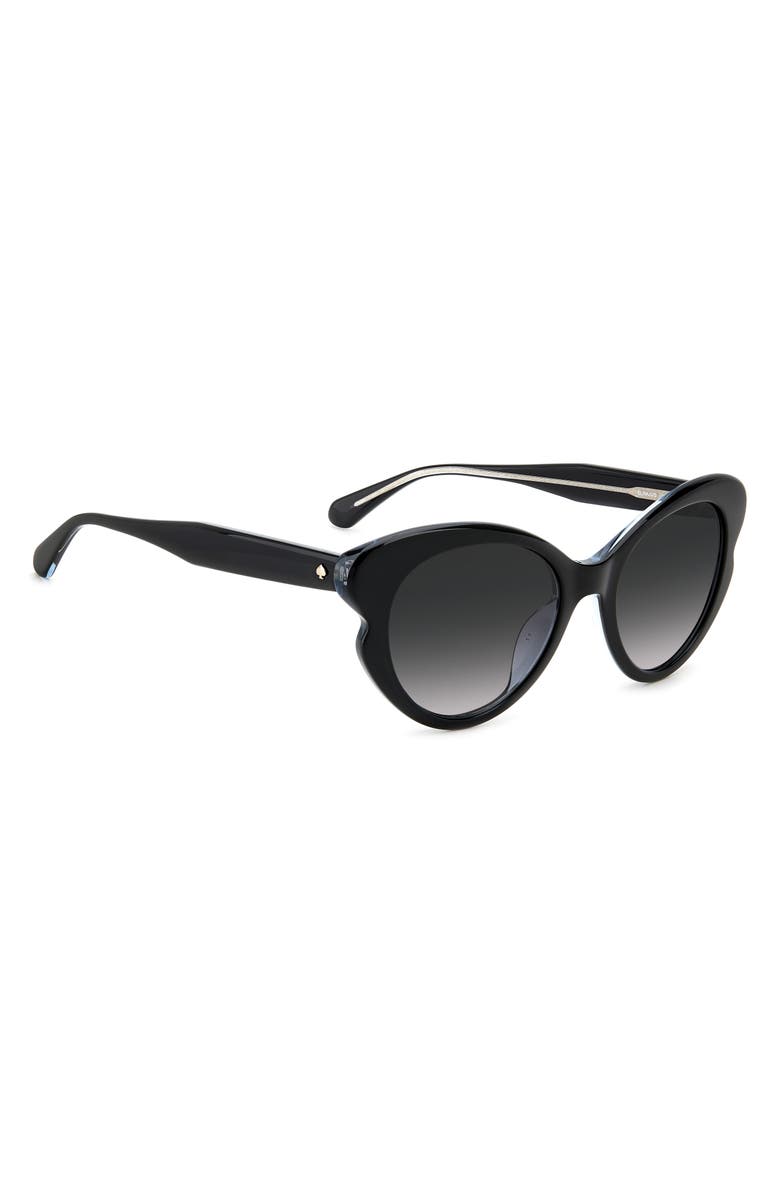 Kate Spade New York 53mm elina/g/s round sunglasses, Alternate, color, Black/ Grey Shaded