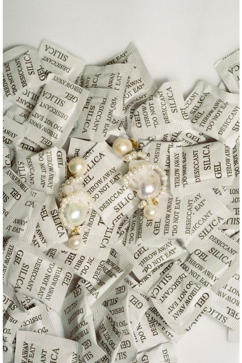 Carvings Baroque & Freshwater Pearl Drop Earrings, Alternate, color, 18CT GOLD PLATED