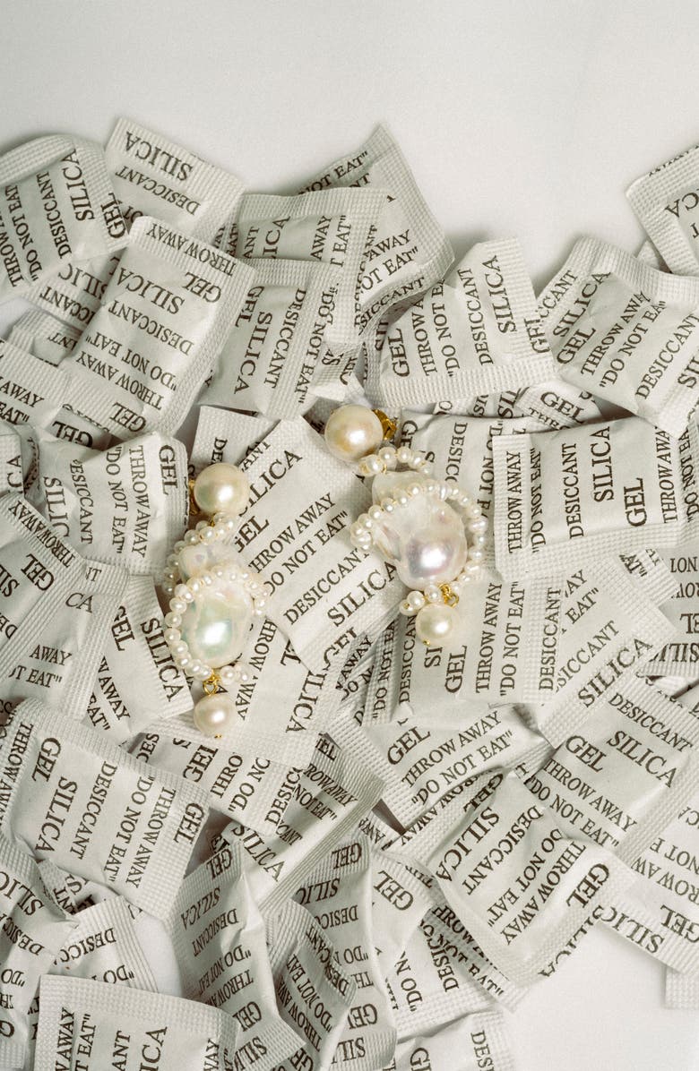 COMPLETEDWORKS Carvings Baroque & Freshwater Pearl Drop Earrings, Alternate, color, 18Ct Gold Plated