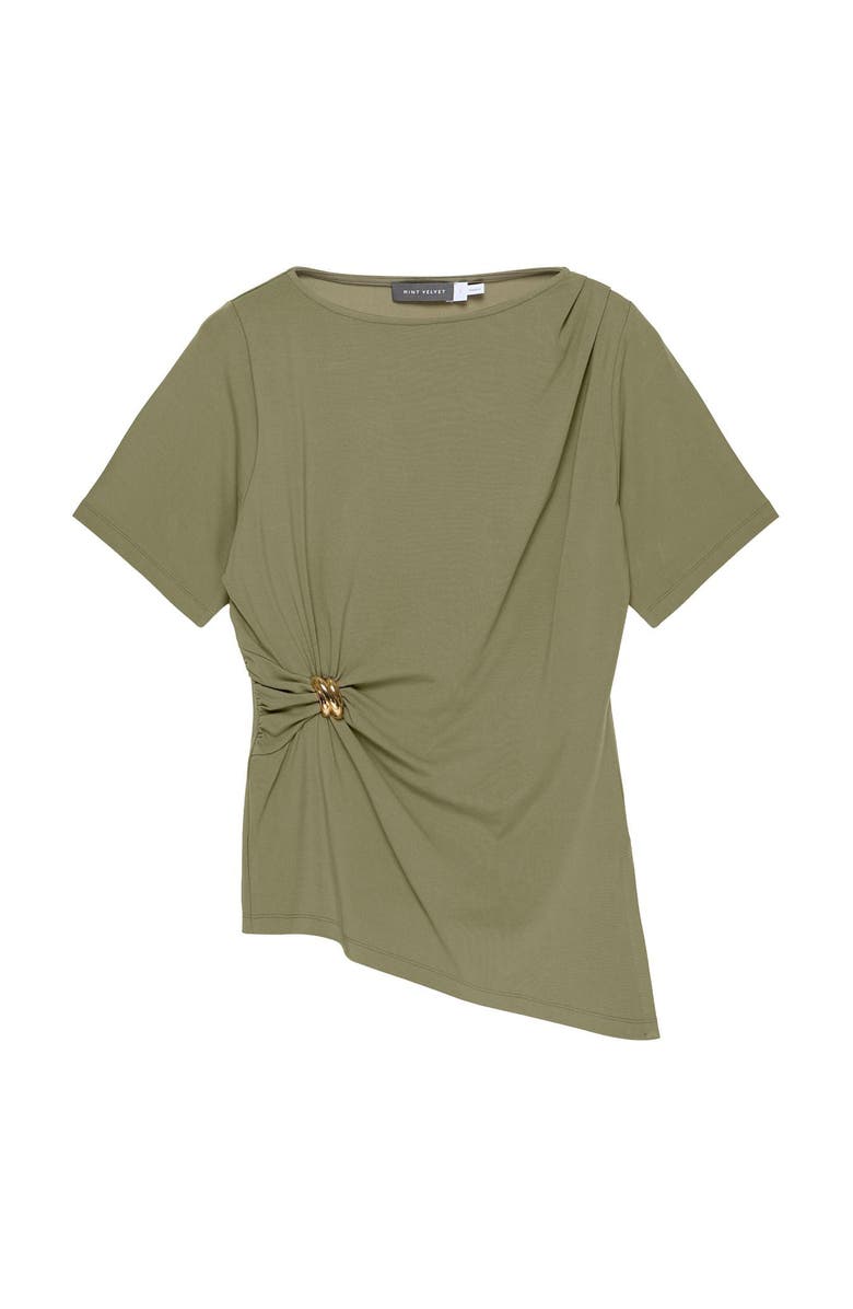 MINT VELVET Gathered Detail Top, Alternate, color, Green