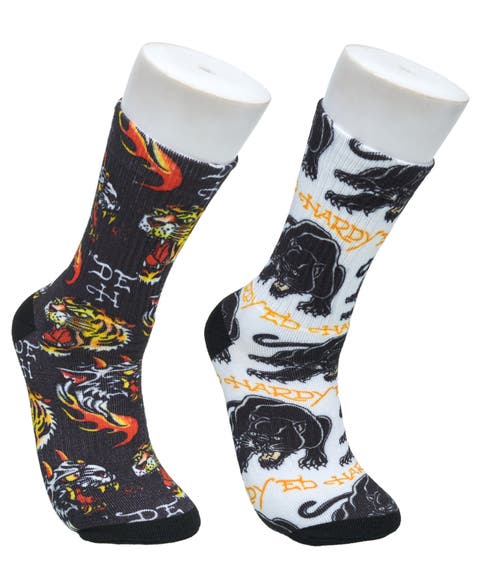360 Tiger Print Full Cushion Crew Sock 2-Pack