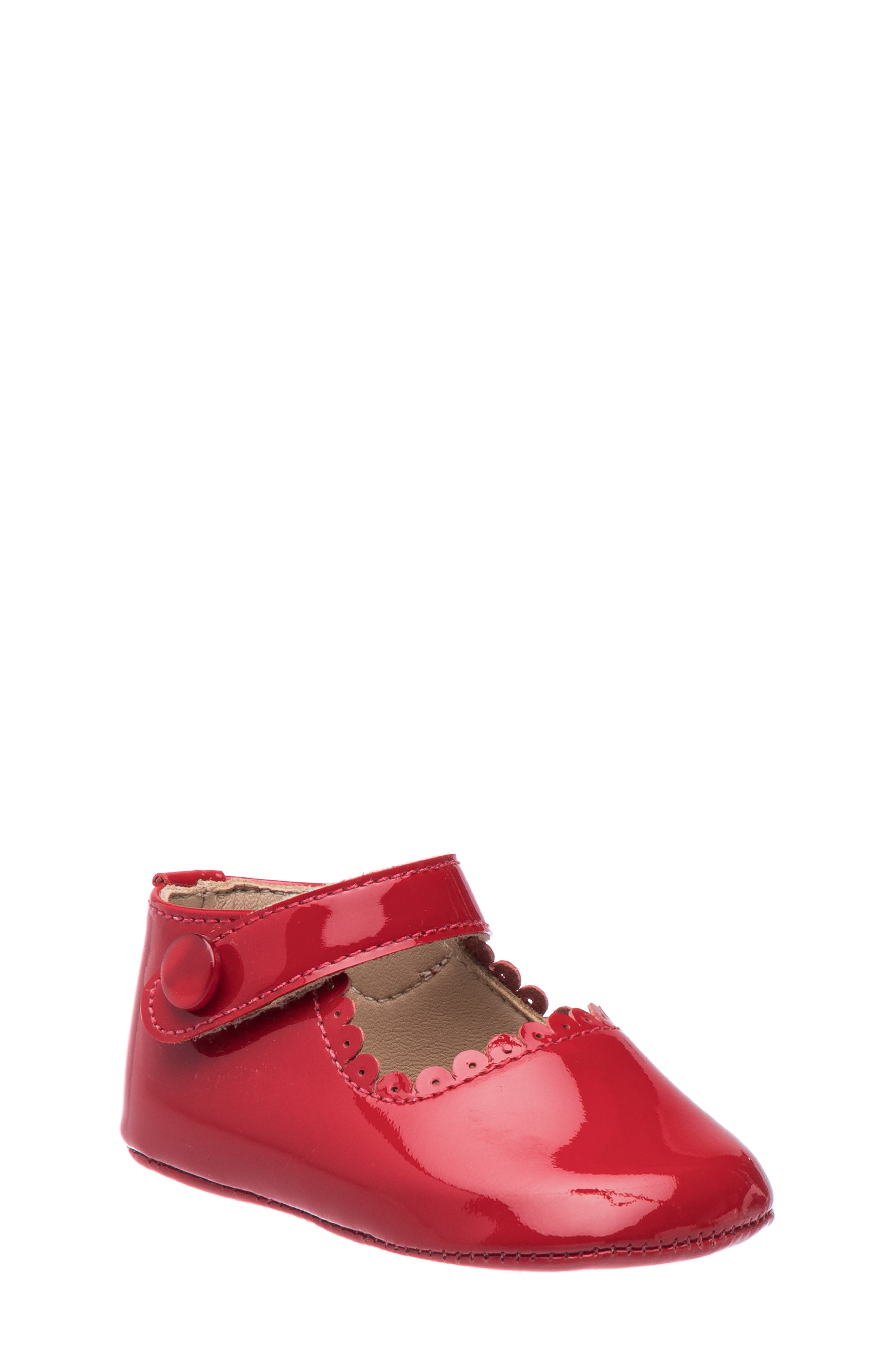 Elephantito Mary Jane Crib Shoe, Main, color, Patent Red