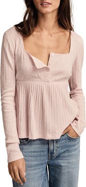 Lucky Brand Babydoll Henley Top