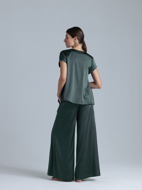 Alas Silk Palazzo Pants In Gray