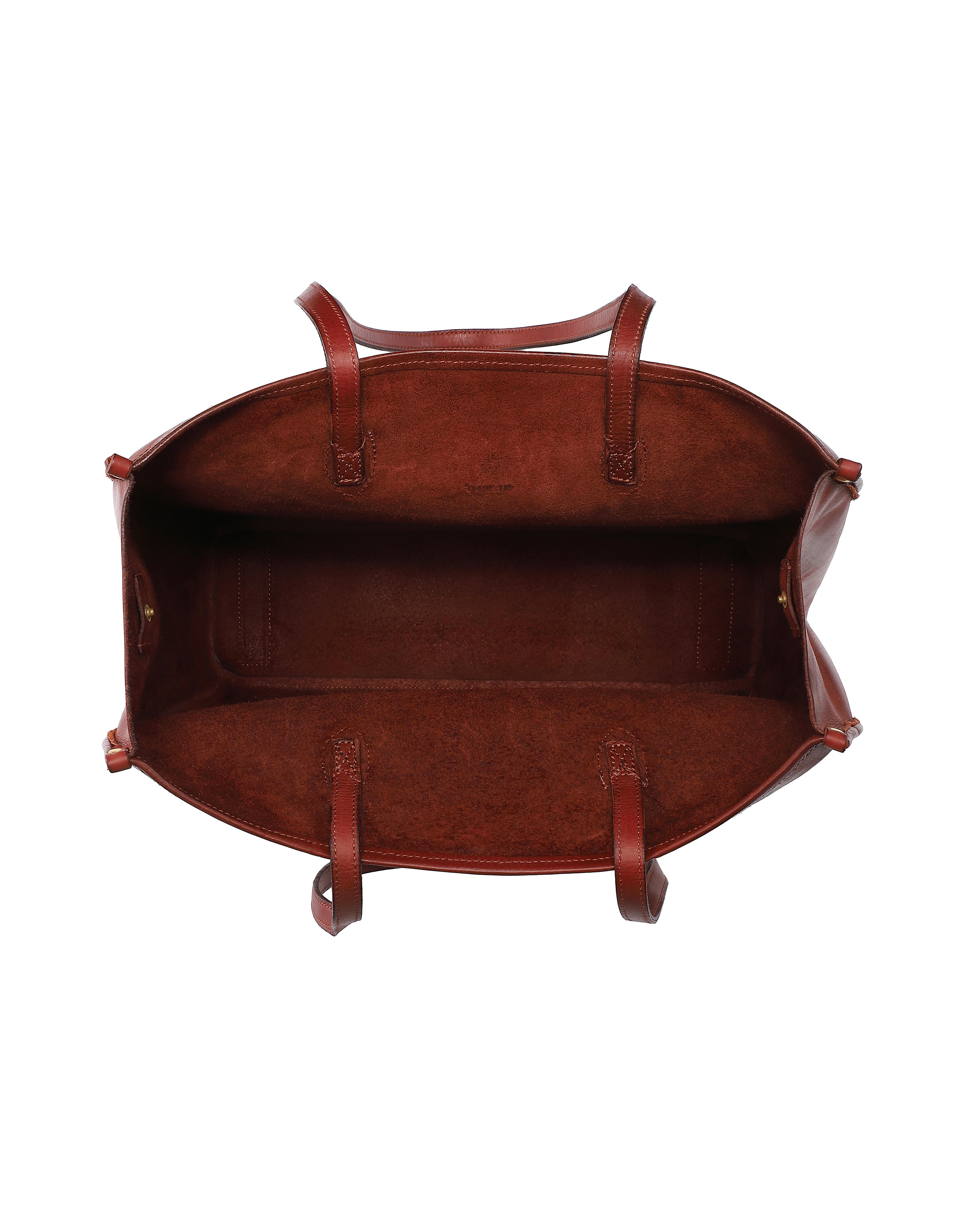 OLD TREND Clivia Genuine Leather Structured Carryall Tote, Alternate, color, Brown