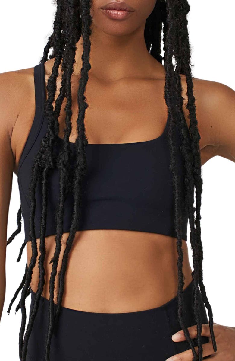 Free People FP Movement Never Better Racerback Bra, Main, color, Black
