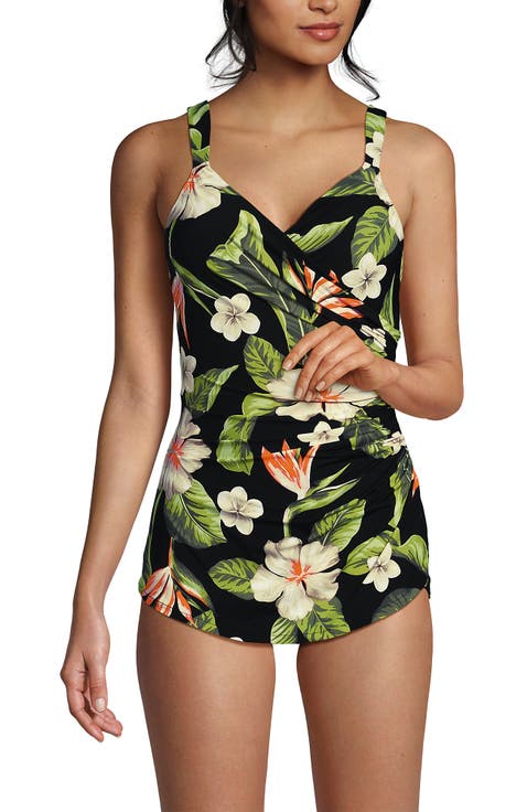 SlenderSuit V-Neck Skirted Low Leg One Piece