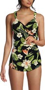 Lands' End SlenderSuit V-Neck Skirted Low Leg One Piece