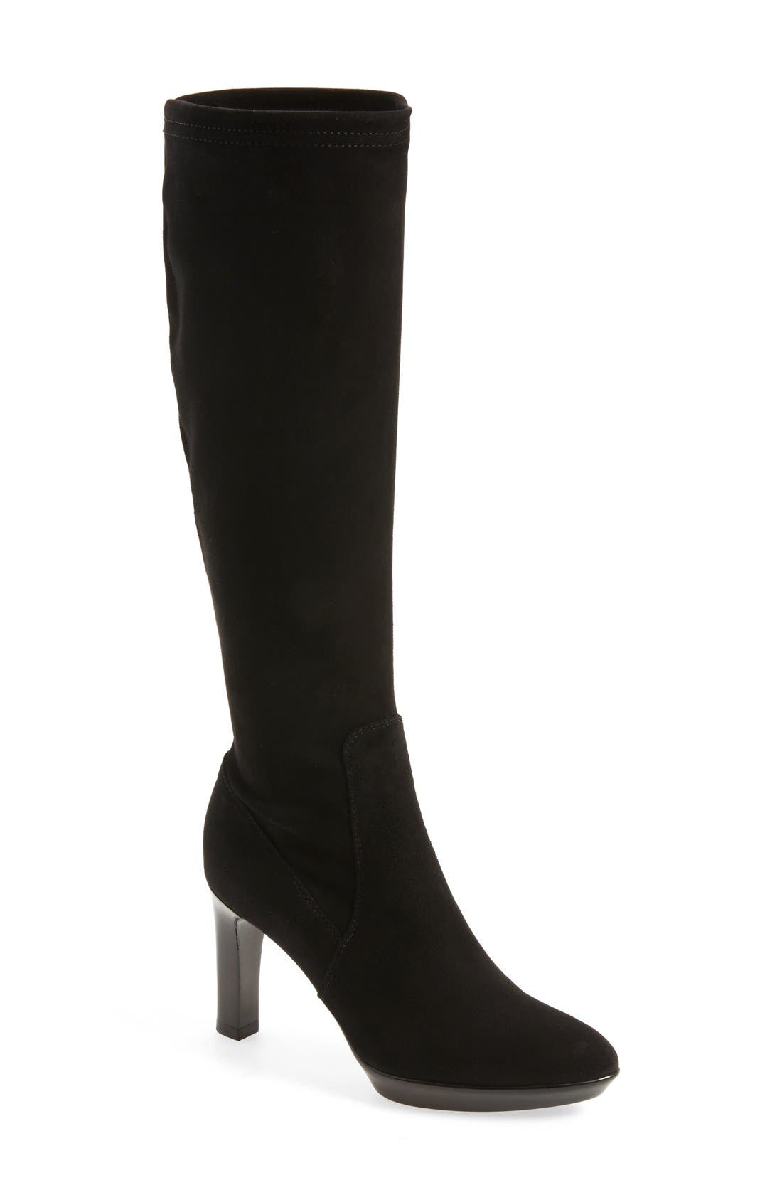 Aquatalia 'Rumbah' Weatherproof Knee High Stretch Boot, Main, color, 