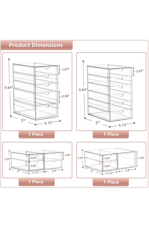Sorbus 4-pack 18-drawer Storage Organizers In Transparent