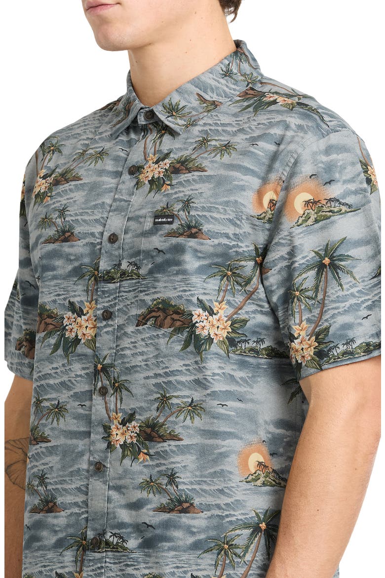 Island Breeze Classic Short Sleeve Button-Up Shirt, Alternate, color, DARK SLATE