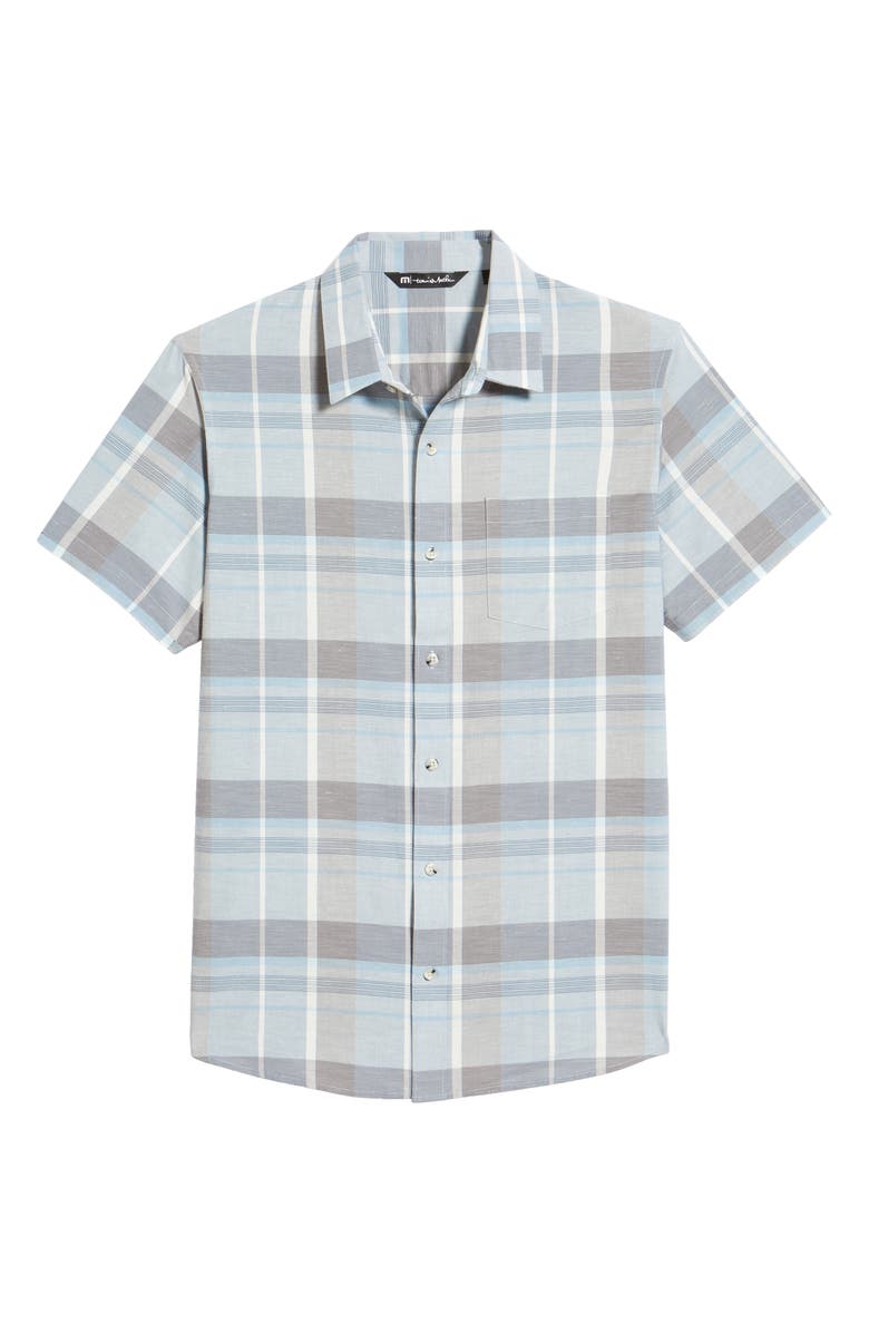 TravisMathew Ukulele Serenade Plaid Short Sleeve Button-Up Shirt, Alternate, color, 