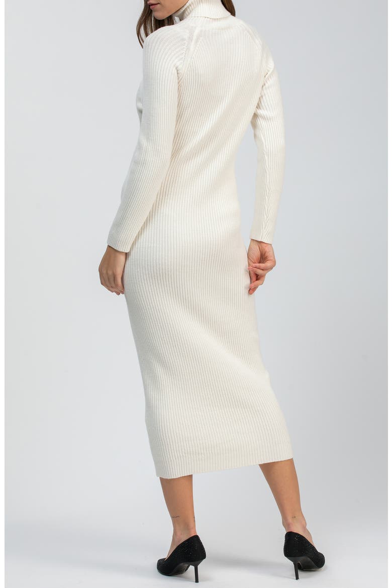 Giorgia Rib Long Sleeve Midi Sweater Dress, Alternate, color, CREAM WHITE