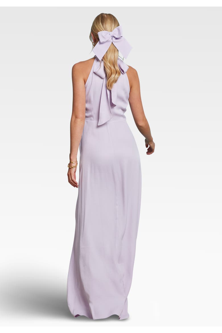 Tilly Satin High Neck Bridesmaid Dress, Alternate, color, Lilac