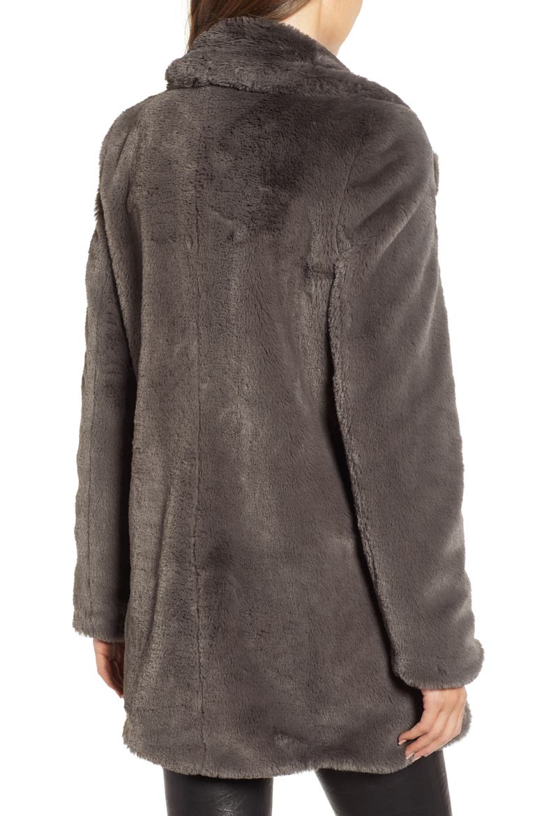 Faux Fur Coat, Alternate, color, GREY