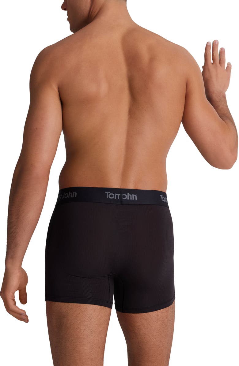 Tommy John Second Skin Luxe Rib 4-Inch Boxer Briefs, Alternate, color, Black