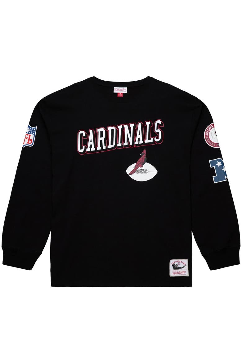 Men's Mitchell & Ness  Black Arizona Cardinals Training Camp Vintage Logos Long Sleeve T-Shirt, Alternate, color, Black