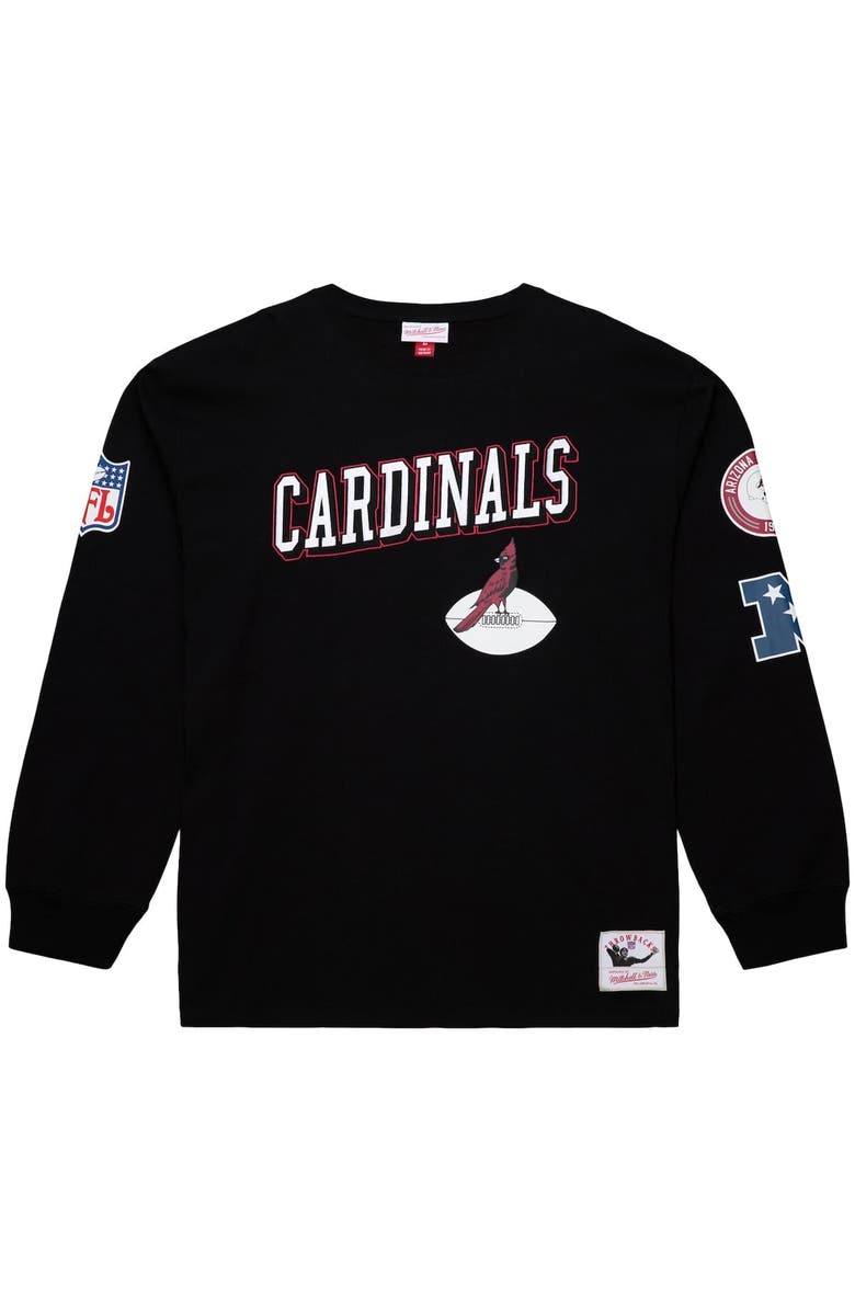 Mitchell & Ness Men's Mitchell & Ness  Black Arizona Cardinals Training Camp Vintage Logos Long Sleeve T-Shirt, Alternate, color, 