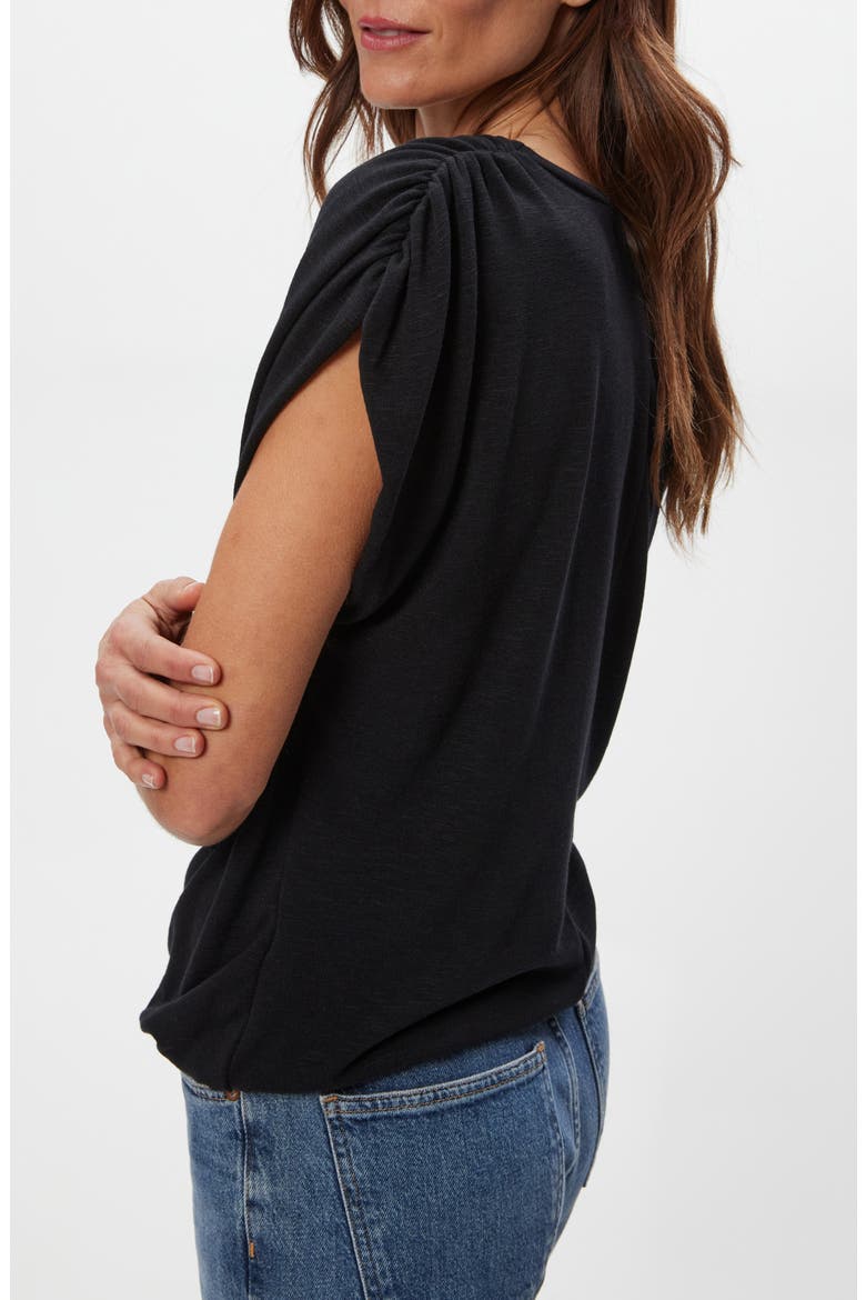Sharron Cap Sleeve T-Shirt, Alternate, color, BLACK