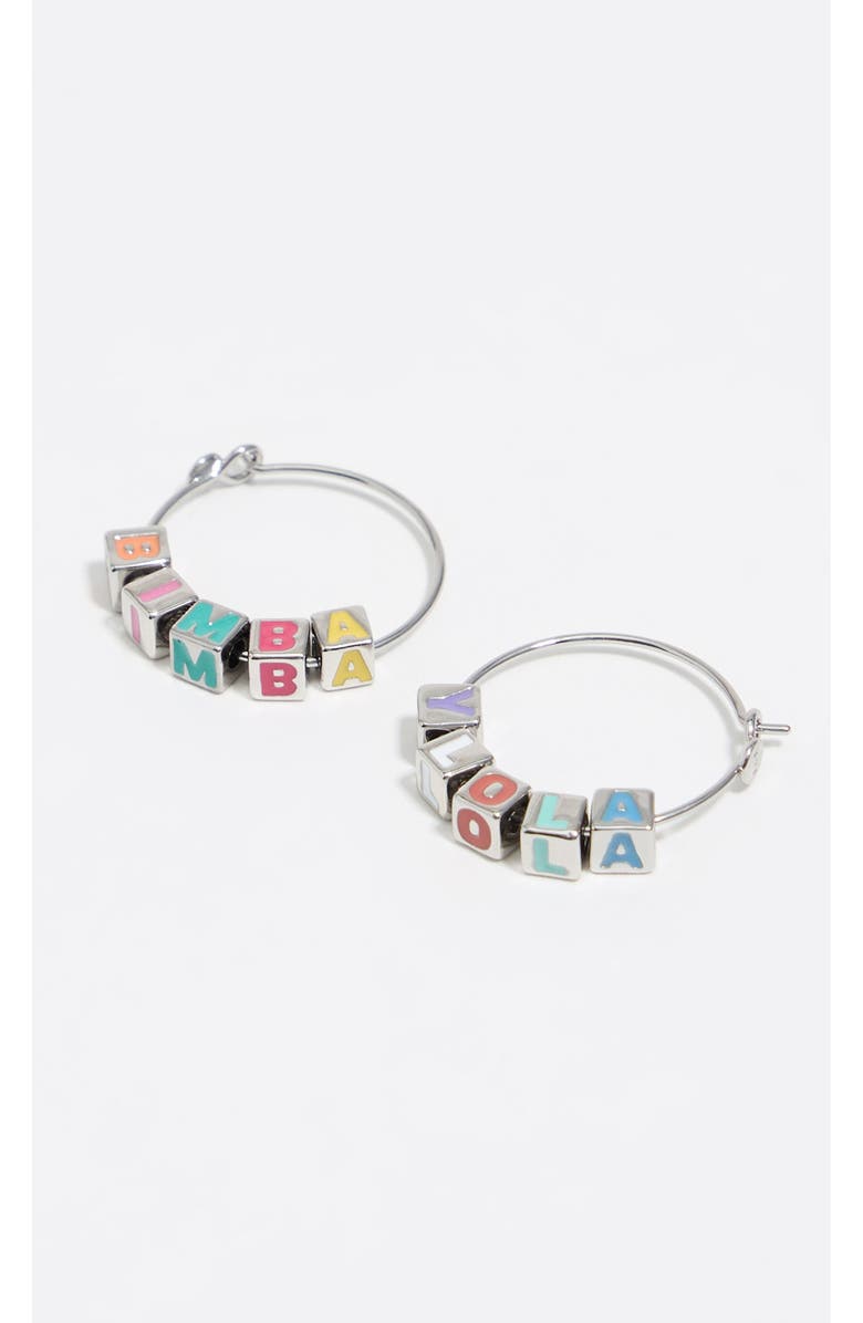 Bimba y Lola Dice logo hoop earrings, Alternate, color, Silver