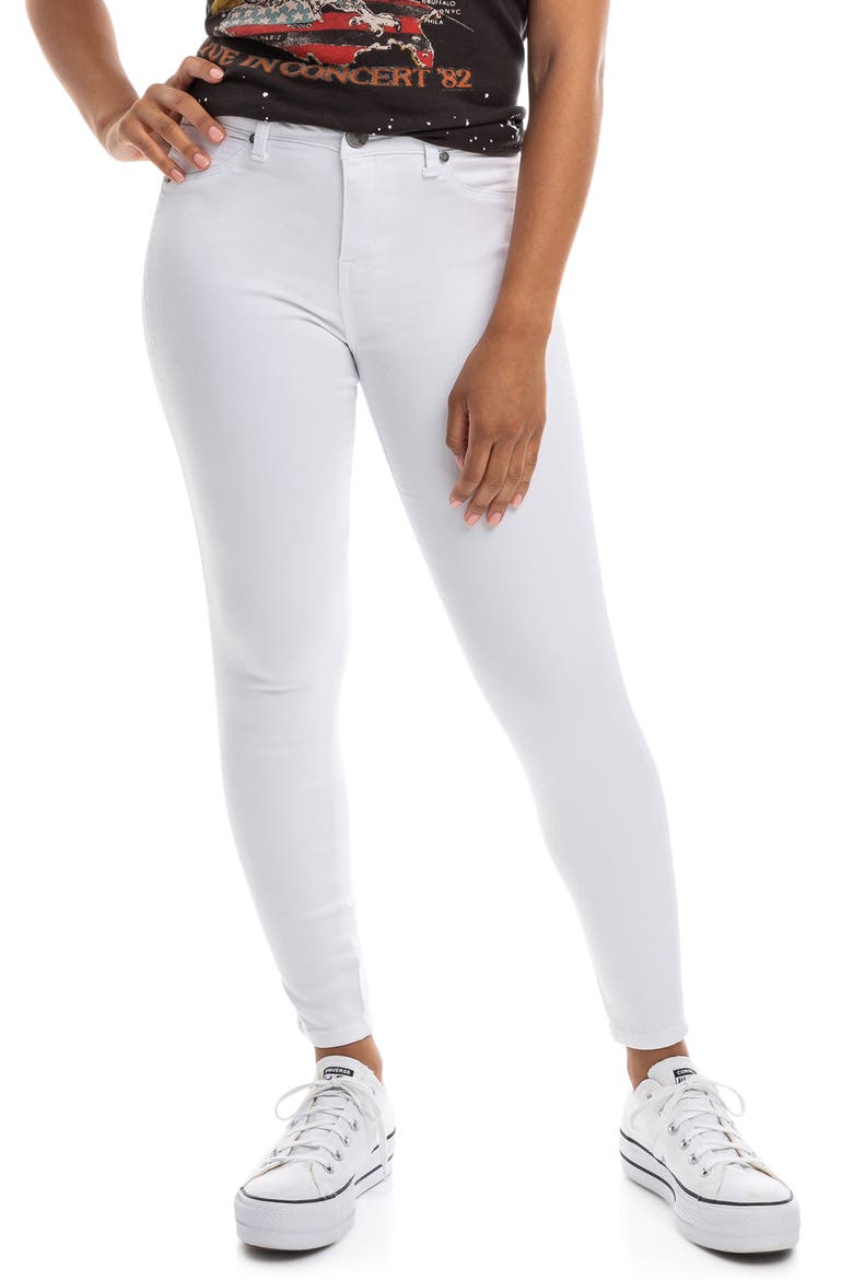 Butter High Waist Ankle Skinny Jeans, Main, color, WHITE