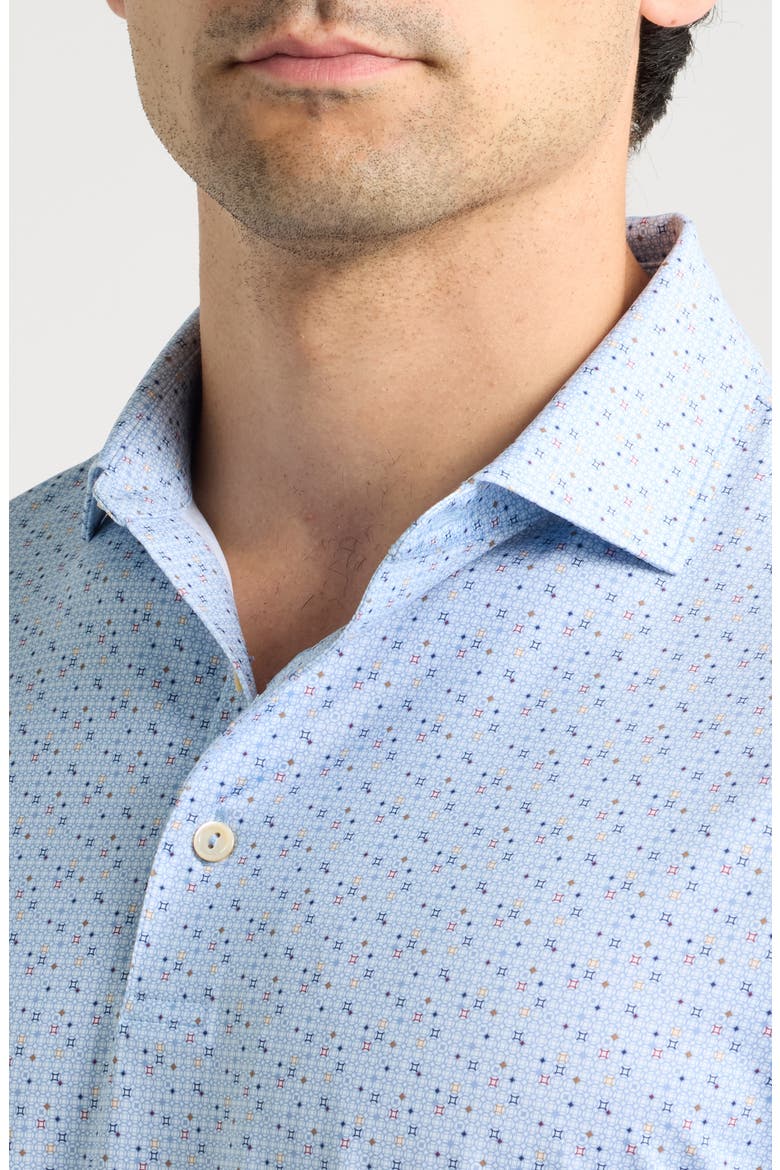 Rivington Microprint Summer Comfort Performance Jersey Polo, Alternate, color, LAKESIDE