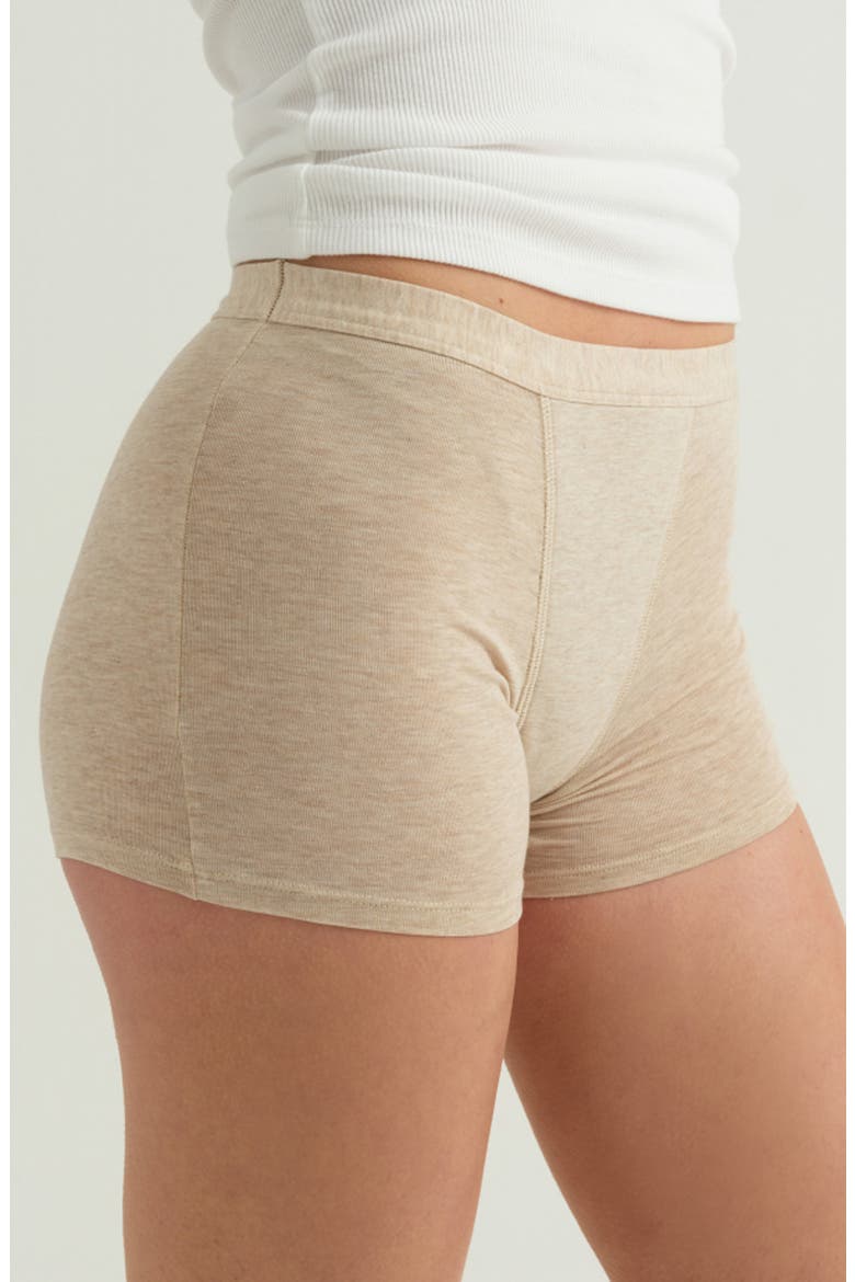 Period & Leakproof Super Absorbency Stretch Cotton Sleep Shorts, Alternate, color, SEASHELL