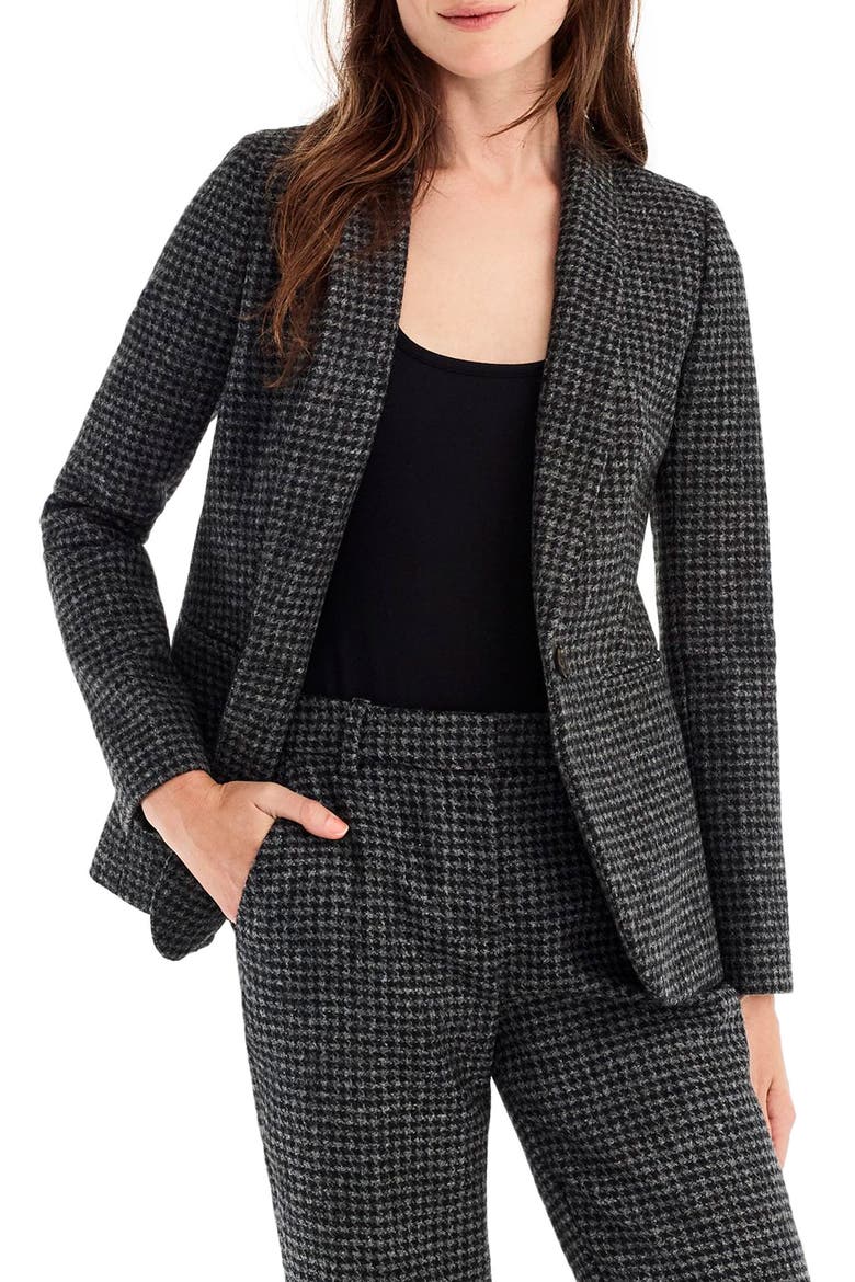 Parke Houndstooth Wool Blazer, Main, color, BLACK SLATE