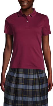 Lands' End School Uniform  Short Sleeve Feminine Fit Interlock Polo Shirt