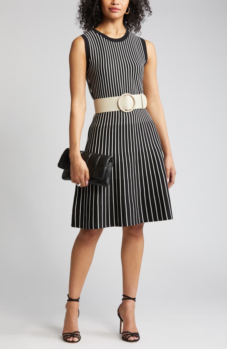 Anne Klein Vertical Stripe Fit & Flare Dress | Nordstrom Anne Klein Vertical Stripe Fit & Flare Dress | Nordstrom