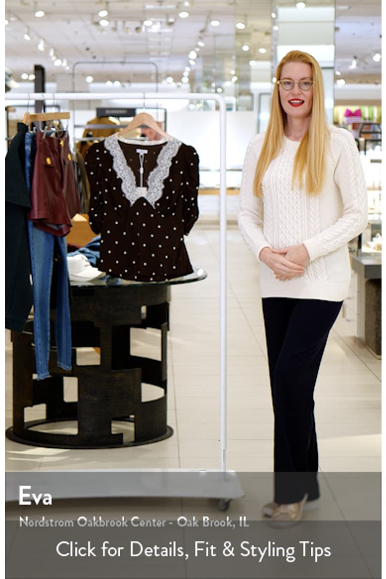 Lazara Lace Trim Polka Dot Top video