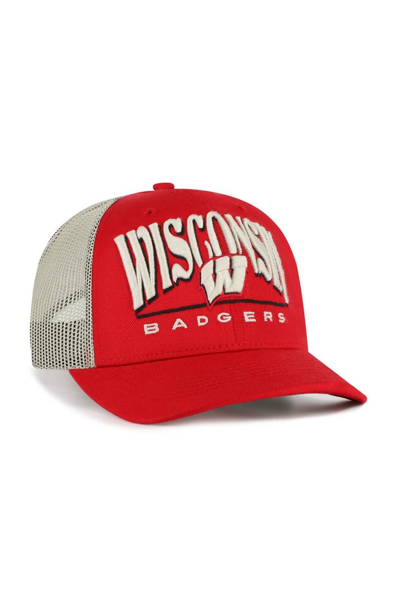 '47 Men's '47 Red Wisconsin Badgers Arid Adjustable Trucker Hat, Alternate, color, Red