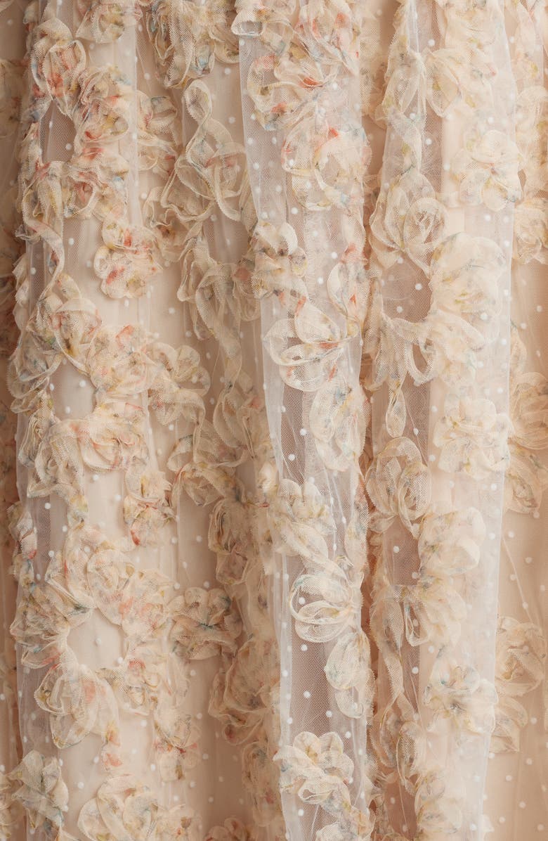 MOON RIVER Ruffle Sleeveless Midi Dress, Alternate, color, Tan Multi