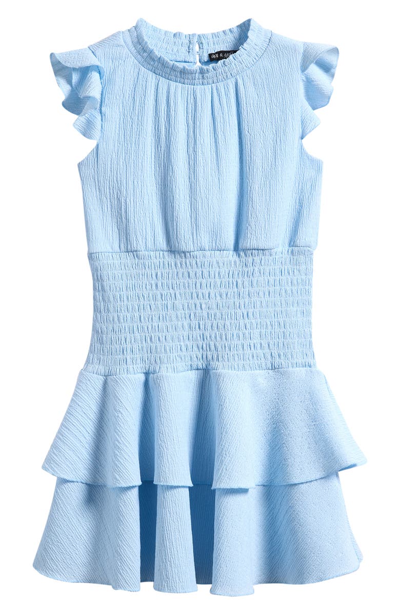 Ava & Yelly Kids' Smock Waist Dress, Main, color, Mint
