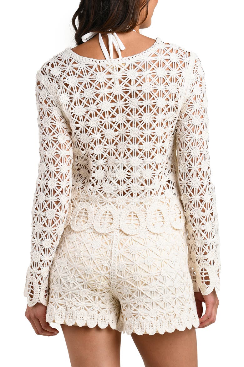 Serenity Crop Cotton Blend Cover-Up Top, Alternate, color, IVORY