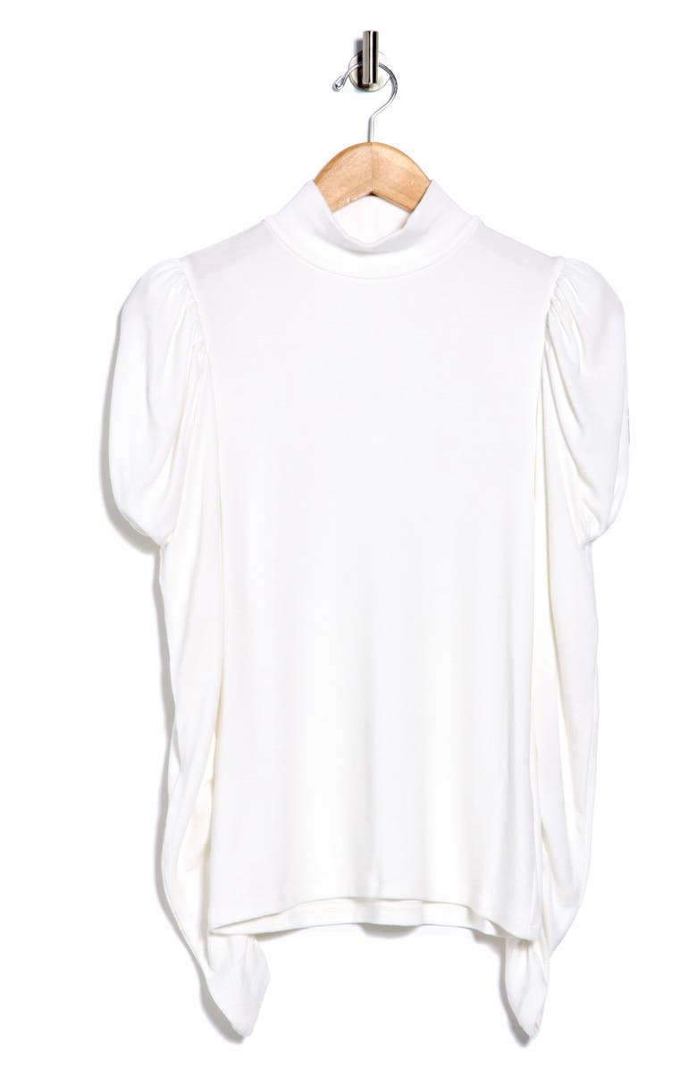 Rebecca Taylor Drape Mock Neck Top, Alternate, color, Ivory